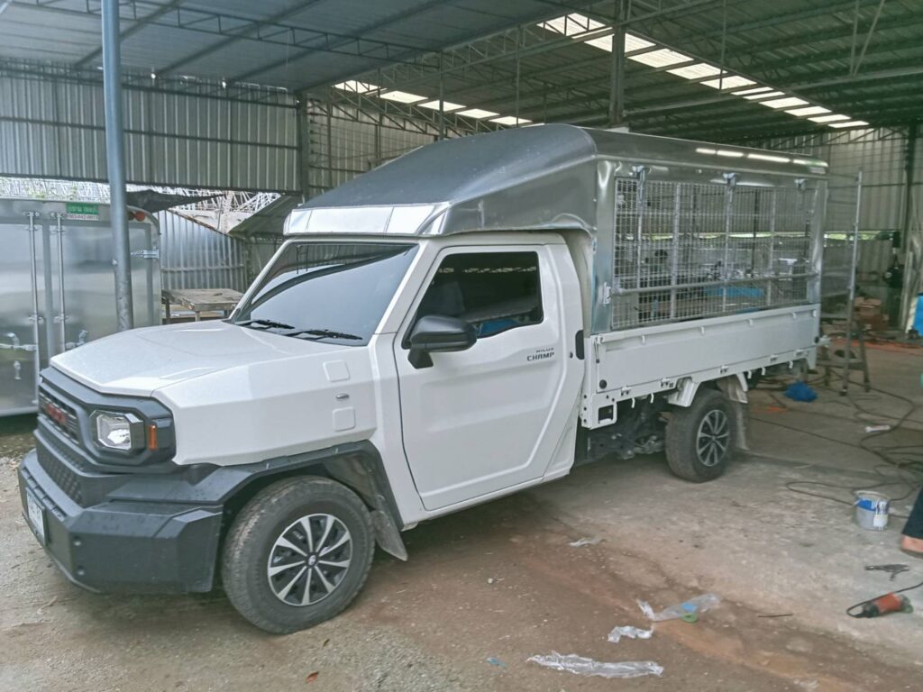 หลังคาตาข่ายผ้าใบ หลังคารถกระบะโครงตาข่าย หลังคาโครงตาข่าย