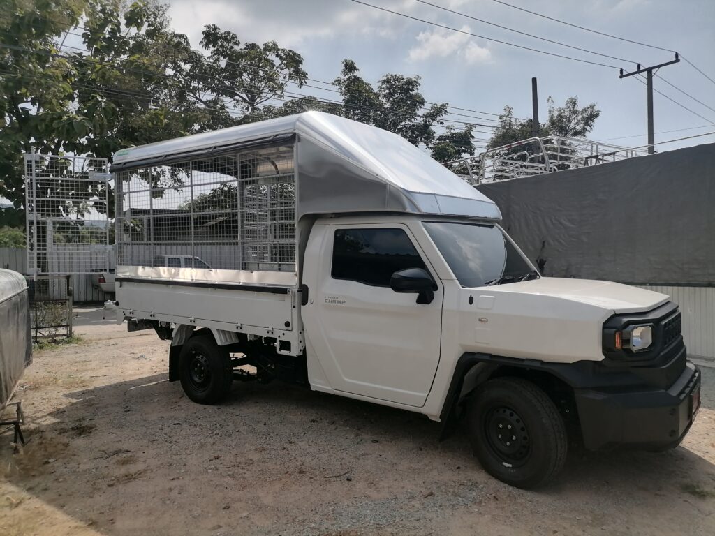 หลังคาตาข่ายผ้าใบ หลังคารถกระบะโครงตาข่าย หลังคาโครงตาข่าย